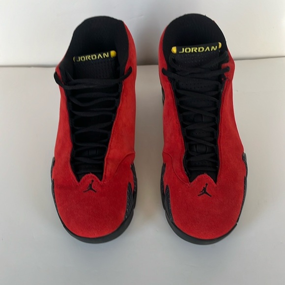 Retro AIR JORDAN 14 Ferrari Red w/ Yellow Trim Size 9 - Picture 2 of 15